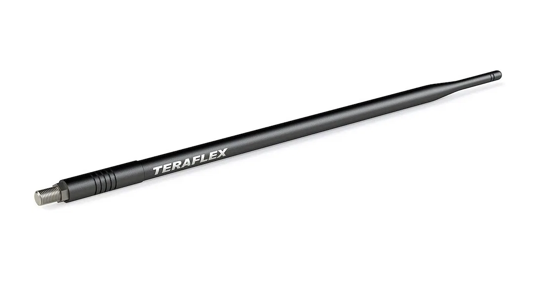 4838240 – TERAFLEX AM/ FM Antenna, Shorty Type Non-Flexible 14 Inch Length Base Mount Black With TeraFlex Logo